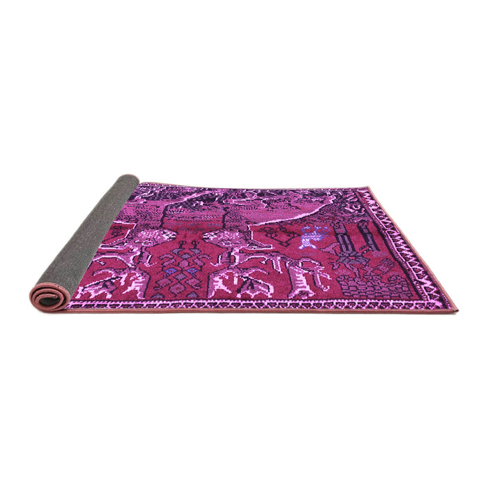 Sideview of Animal Purple Traditional Rug, tr390pur