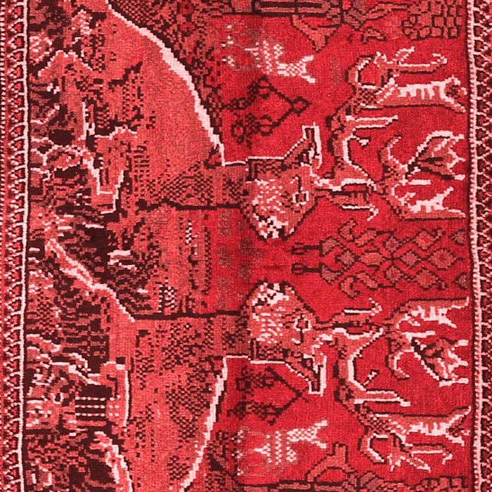 Machine Washable Animal Red Traditional Rug, wshtr390red