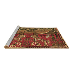 Sideview of Machine Washable Animal Brown Traditional Rug, wshtr390brn