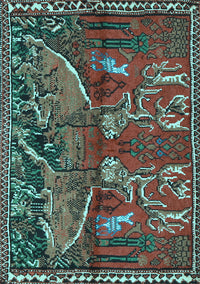 Animal Light Blue Traditional Rug, tr390lblu