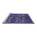 Sideview of Machine Washable Animal Blue Traditional Rug, wshtr390blu