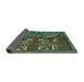 Sideview of Animal Turquoise Traditional Rug, tr390turq