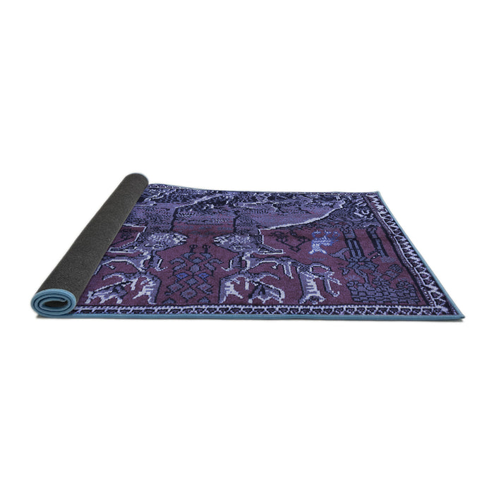 Sideview of Animal Blue Traditional Rug, tr390blu