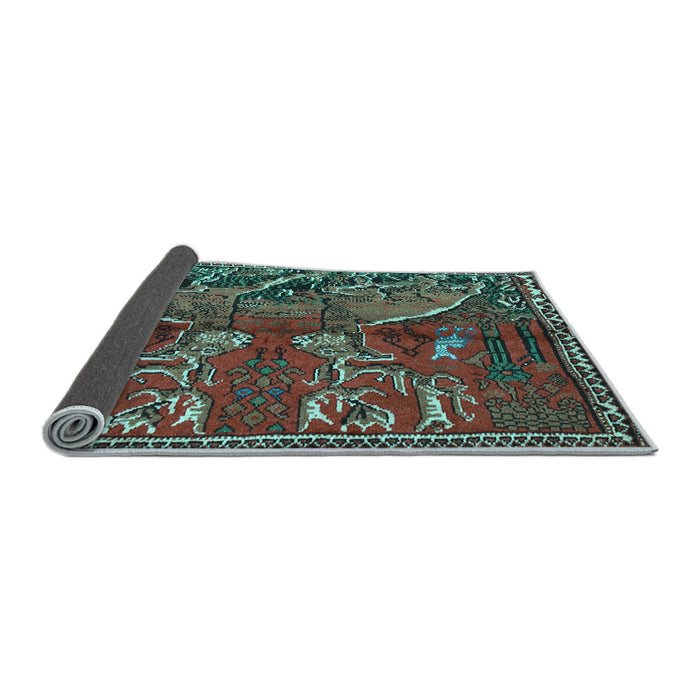 Sideview of Animal Light Blue Traditional Rug, tr390lblu