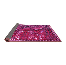Sideview of Animal Pink Traditional Rug, tr390pnk