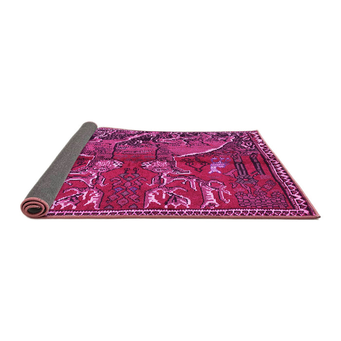 Sideview of Animal Pink Traditional Rug, tr390pnk
