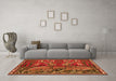 Machine Washable Animal Orange Traditional Area Rugs in a Living Room, wshtr390org