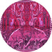 Round Animal Pink Traditional Rug, tr390pnk