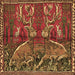 Square Animal Brown Traditional Rug, tr390brn