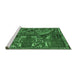 Sideview of Machine Washable Animal Emerald Green Traditional Area Rugs, wshtr390emgrn