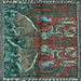 Square Animal Light Blue Traditional Rug, tr390lblu