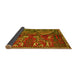 Sideview of Animal Yellow Traditional Rug, tr390yw