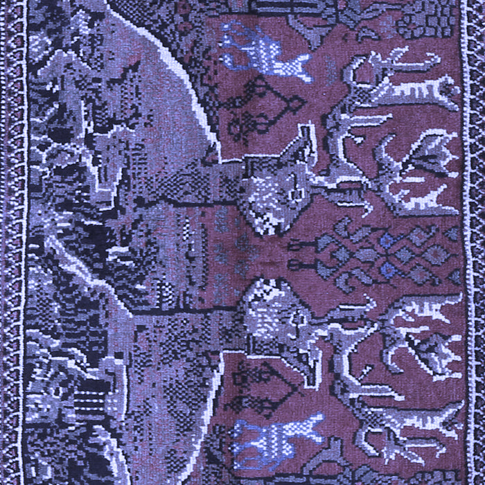Machine Washable Animal Blue Traditional Rug, wshtr390blu
