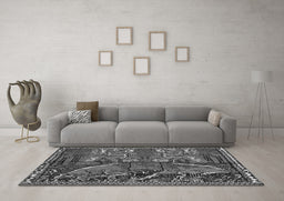 Machine Washable Animal Gray Traditional Rug in a Living Room,, wshtr390gry