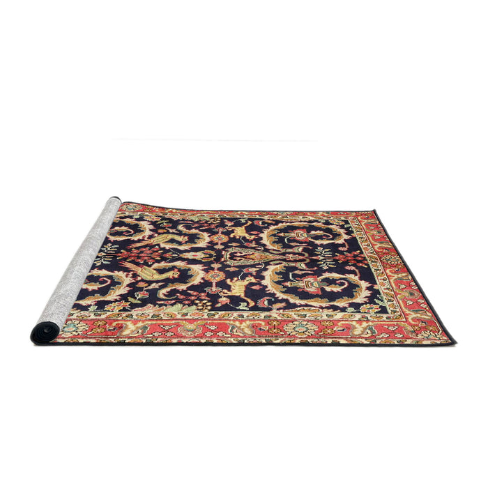 Sideview of Machine Washable Traditional Sandy Brown Rug, wshtr3910