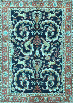 Animal Light Blue Traditional Rug, tr3910lblu