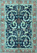 Animal Light Blue Traditional Rug, tr3910lblu