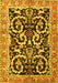 Machine Washable Animal Yellow Traditional Rug, wshtr3910yw