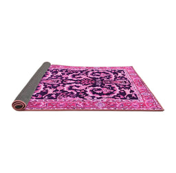 Sideview of Animal Pink Traditional Rug, tr3910pnk