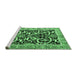 Sideview of Machine Washable Animal Emerald Green Traditional Area Rugs, wshtr3910emgrn