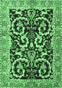 Animal Emerald Green Traditional Rug, tr3910emgrn