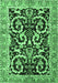 Animal Emerald Green Traditional Rug, tr3910emgrn