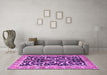 Machine Washable Animal Purple Traditional Area Rugs in a Living Room, wshtr3910pur