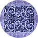 Round Animal Blue Traditional Rug, tr3910blu