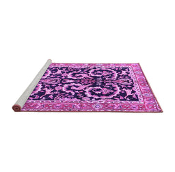Sideview of Machine Washable Animal Purple Traditional Area Rugs, wshtr3910pur
