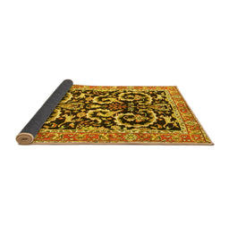 Sideview of Animal Yellow Traditional Rug, tr3910yw