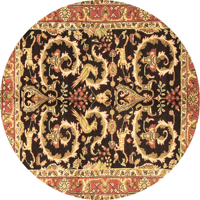Round Machine Washable Animal Brown Traditional Rug, wshtr3910brn