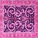 Square Machine Washable Animal Pink Traditional Rug, wshtr3910pnk