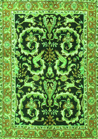 Animal Green Traditional Rug, tr3910grn