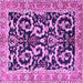 Square Animal Purple Traditional Rug, tr3910pur