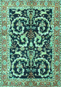 Animal Turquoise Traditional Rug, tr3910turq