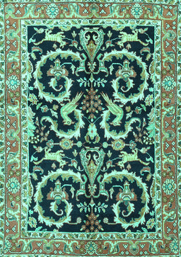 Animal Turquoise Traditional Rug, tr3910turq