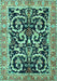 Animal Turquoise Traditional Rug, tr3910turq