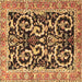 Square Machine Washable Animal Brown Traditional Rug, wshtr3910brn