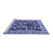 Sideview of Machine Washable Animal Blue Traditional Rug, wshtr3910blu