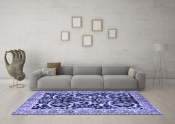 Machine Washable Animal Blue Traditional Rug in a Living Room, wshtr3910blu