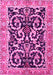 Machine Washable Animal Pink Traditional Rug, wshtr3910pnk