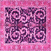 Square Animal Pink Traditional Rug, tr3910pnk