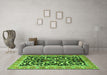 Machine Washable Animal Green Traditional Area Rugs in a Living Room,, wshtr3910grn