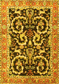 Animal Yellow Traditional Rug, tr3910yw