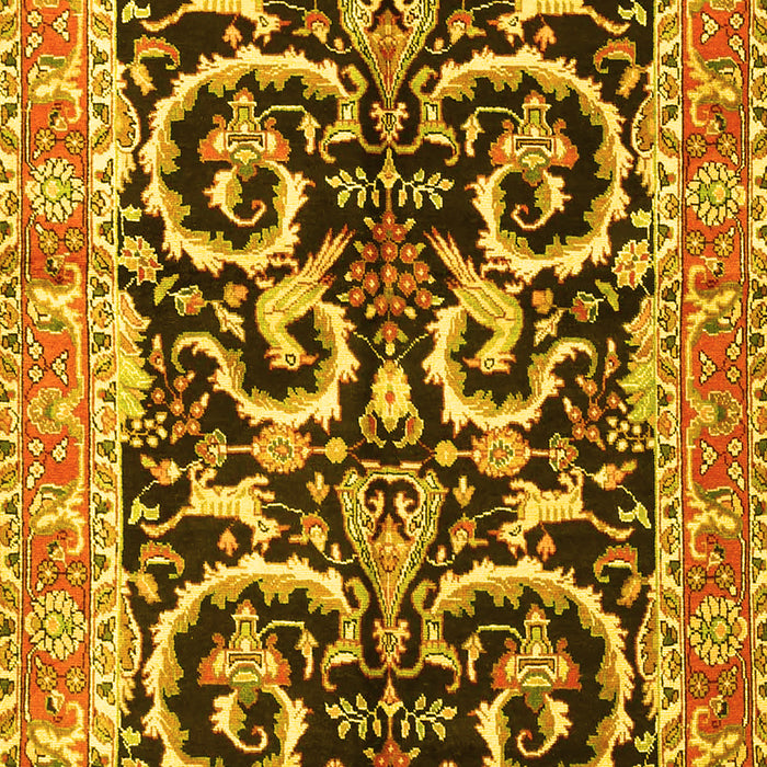 Animal Yellow Traditional Rug, tr3910yw