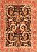 Serging Thickness of Machine Washable Animal Orange Traditional Area Rugs, wshtr3910org