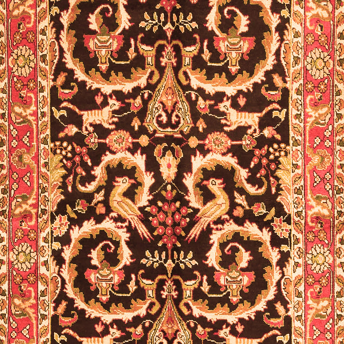 Serging Thickness of Machine Washable Animal Orange Traditional Area Rugs, wshtr3910org