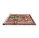 Sideview of Machine Washable Traditional Fire Brick Red Rug, wshtr3911