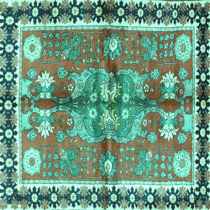 Square Persian Turquoise Traditional Rug, tr3911turq