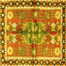 Square Machine Washable Persian Yellow Traditional Rug, wshtr3911yw